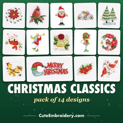 CHRISTMAS CLASSICS / pack of 14 designs